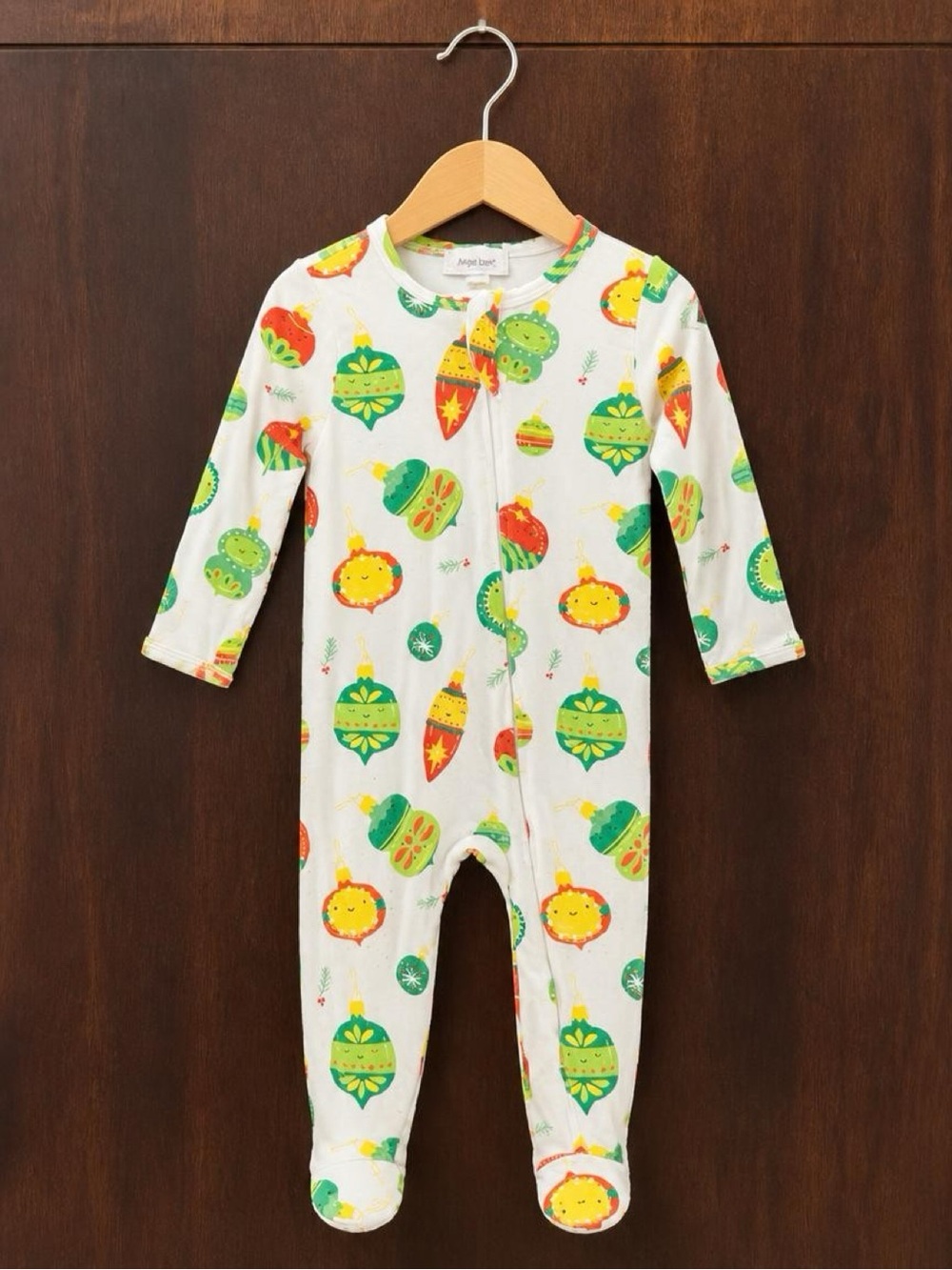 Angel Dear Baby 3-6M Christmas Ornament Footed Sleeper Bamboo Pajamas Holiday